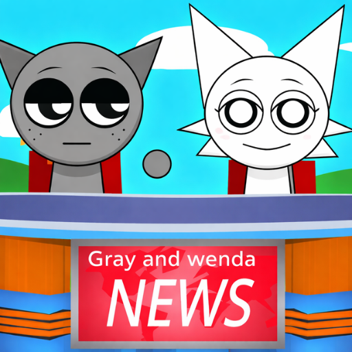 Gray and Wenda are anchoring the news on Sprunki Talking Gray and Wenda